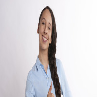 happy customer portrait woman